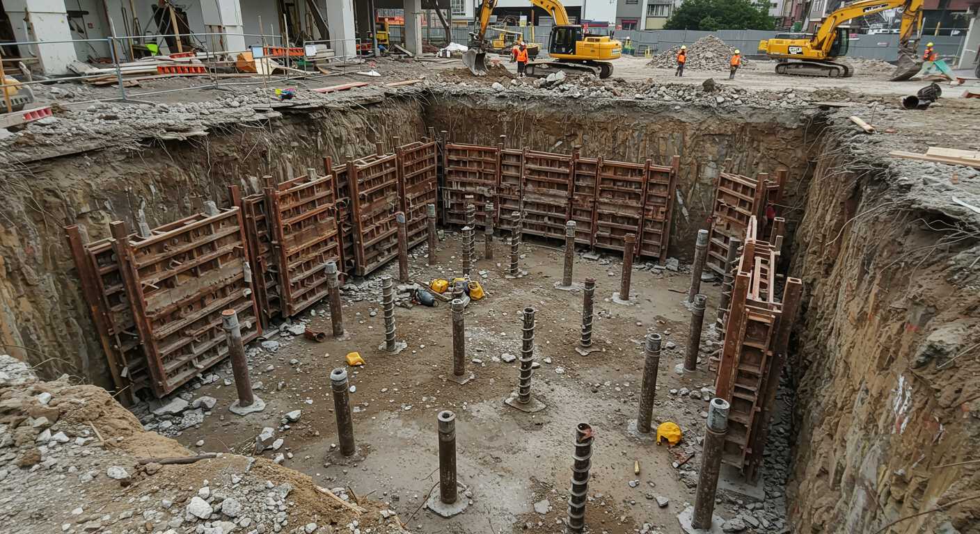 Распорные системы для временных шпунтовых стен