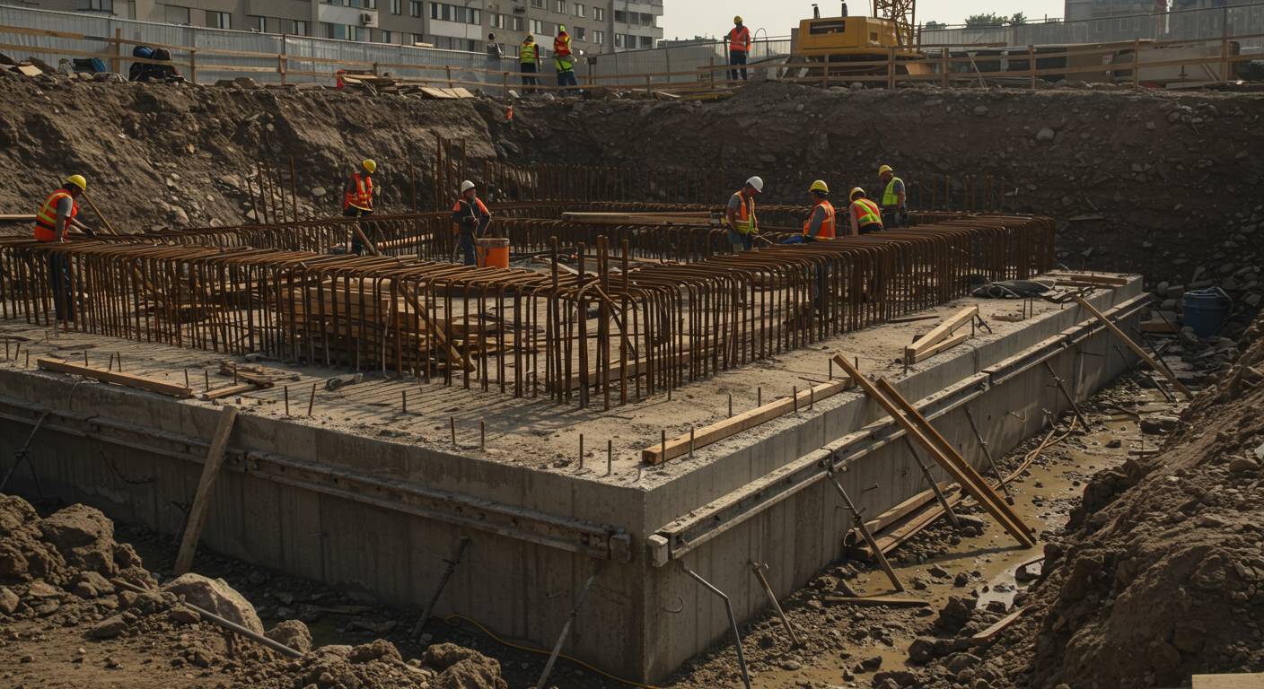 Монолитные плитные фундаменты