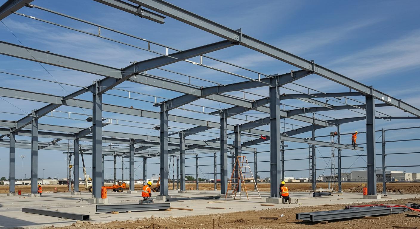 Монтаж металлоконструкций ангаров