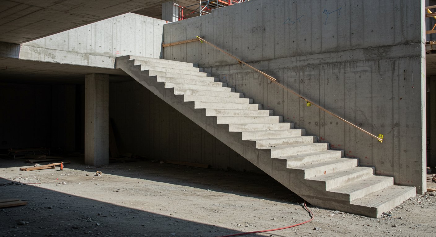 Прямые монолитные лестницы