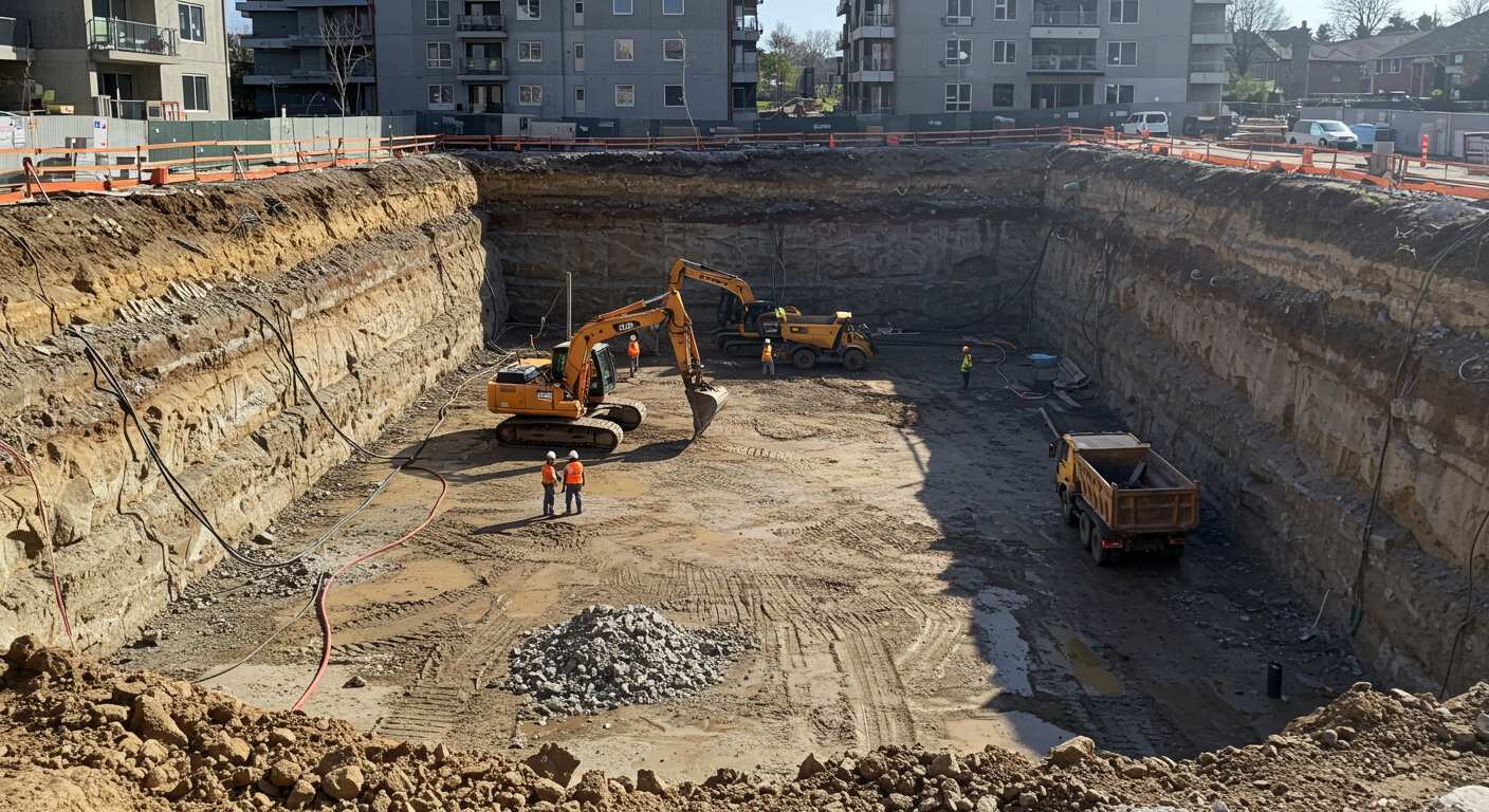 Котлованы под жилые подземные парковки