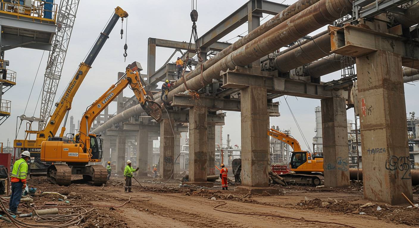 Демонтаж трубопроводов и балок