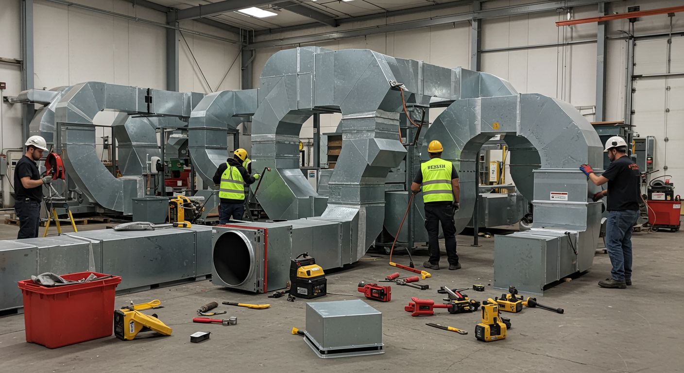 Демонтаж вентиляционных систем на промышленном объекте