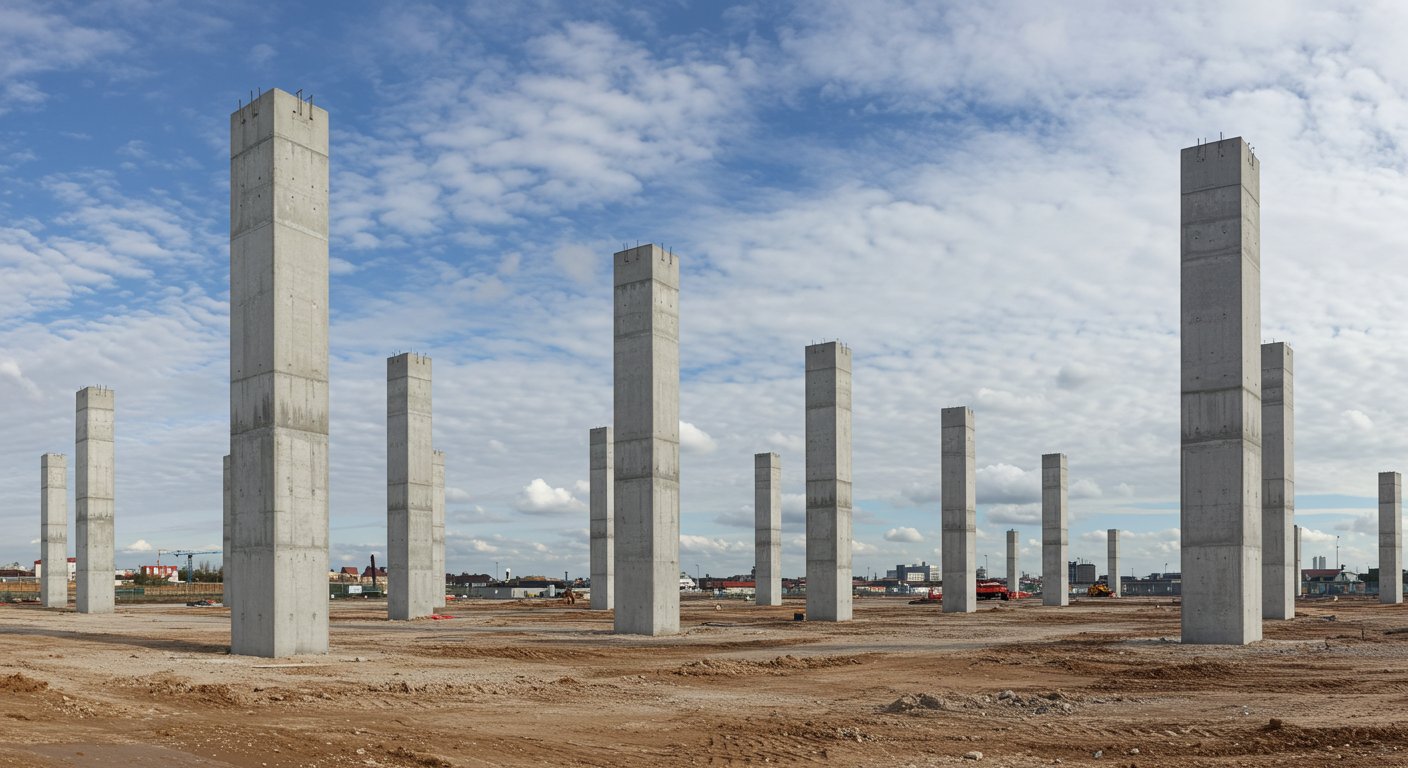 Круглая монолитная колонна с гладкой поверхностью