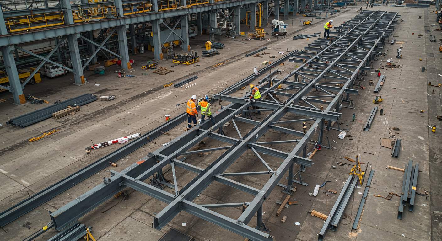 Монтаж металлоконструкций производственных цехов