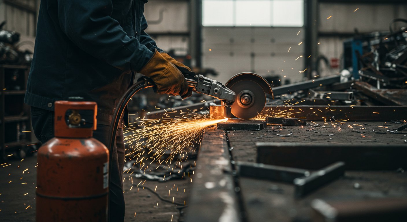 Резка металлоконструкций на промышленном объекте