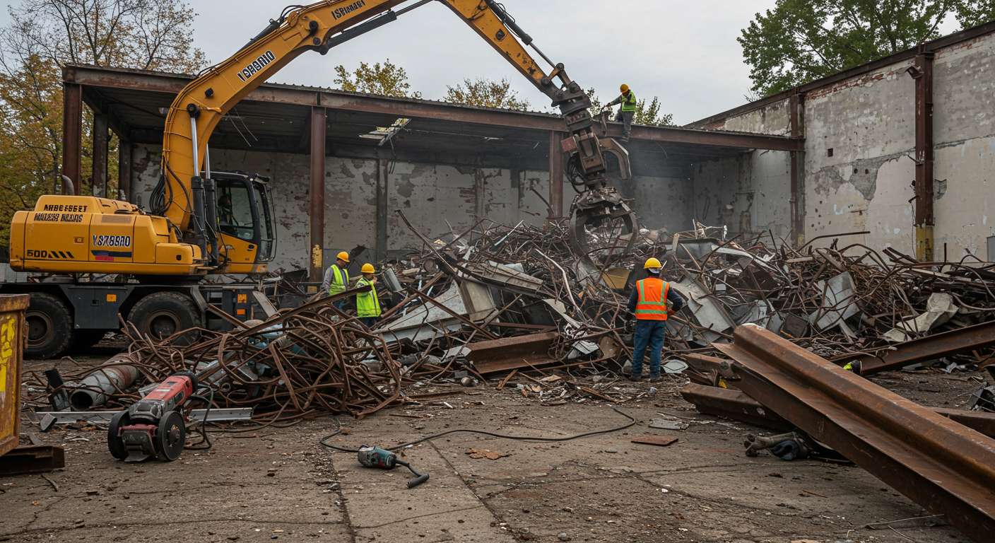 Вывоз мелких фракций металлолома спецтехникой