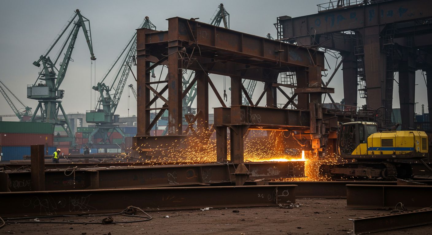 Резка и вывоз черного металла на промышленном объекте