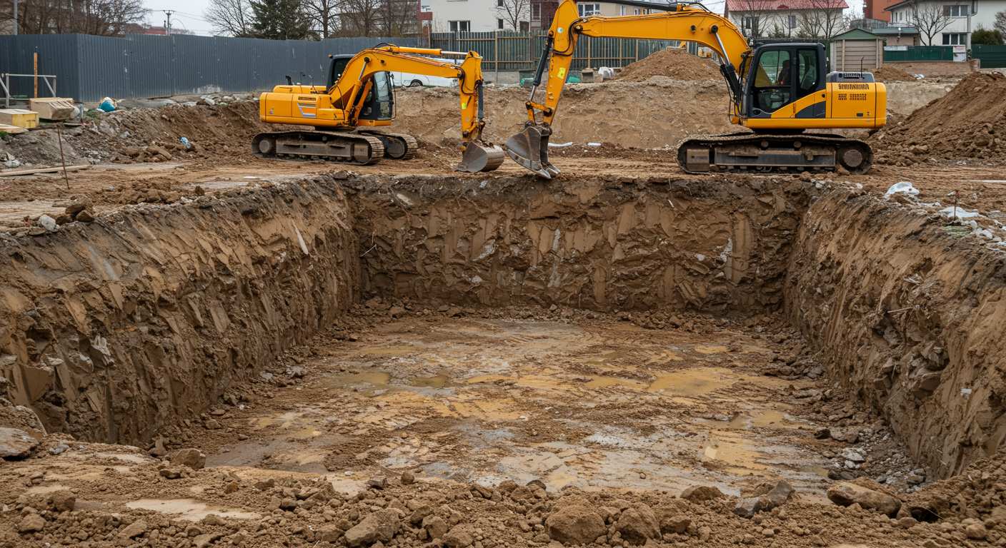 Разработка котлованов с вывозом грунта