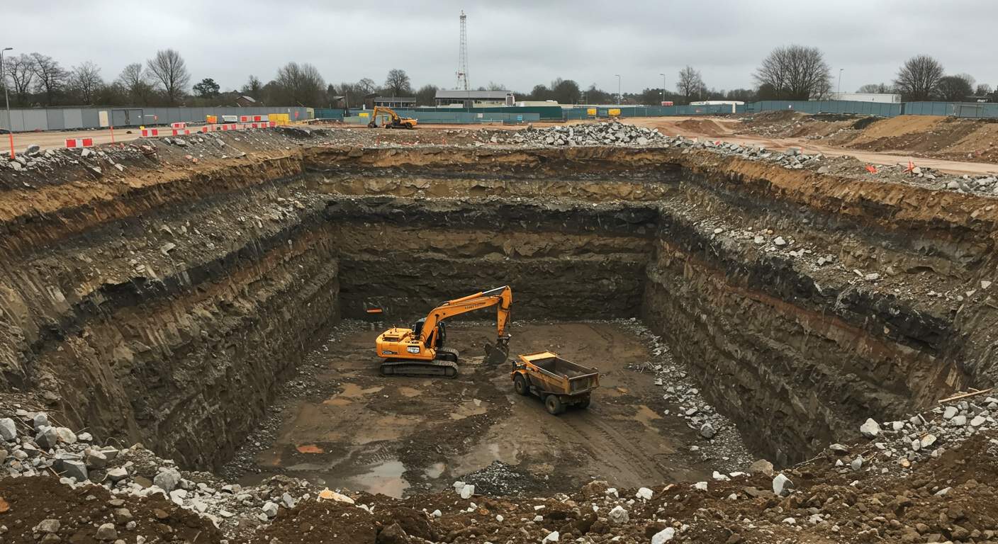Разработка котлованов в сложных условиях