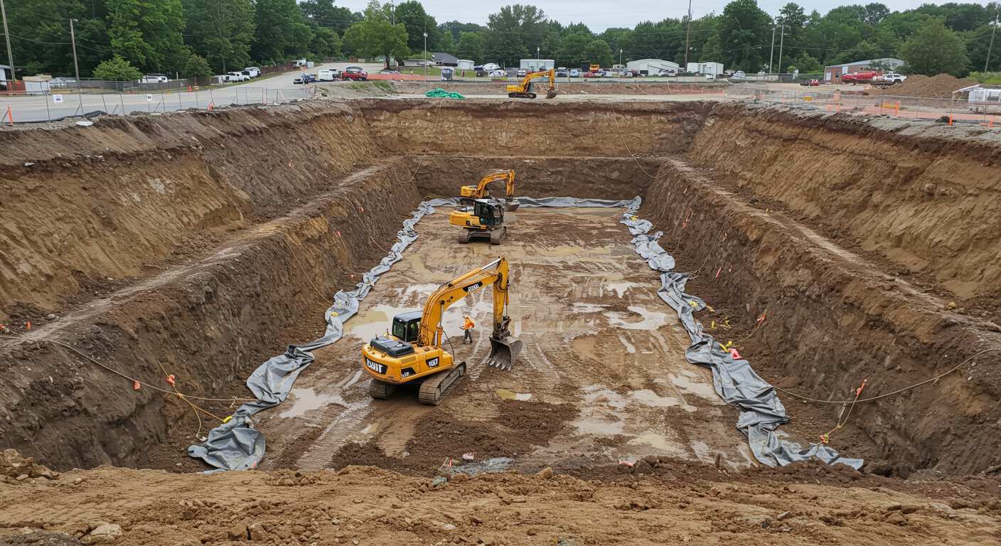 Разработка котлованов с контролем осадок