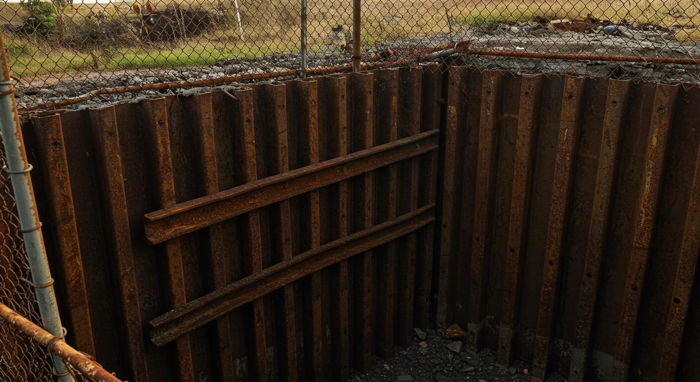 Ограждение котлована с антикоррозийной защитой