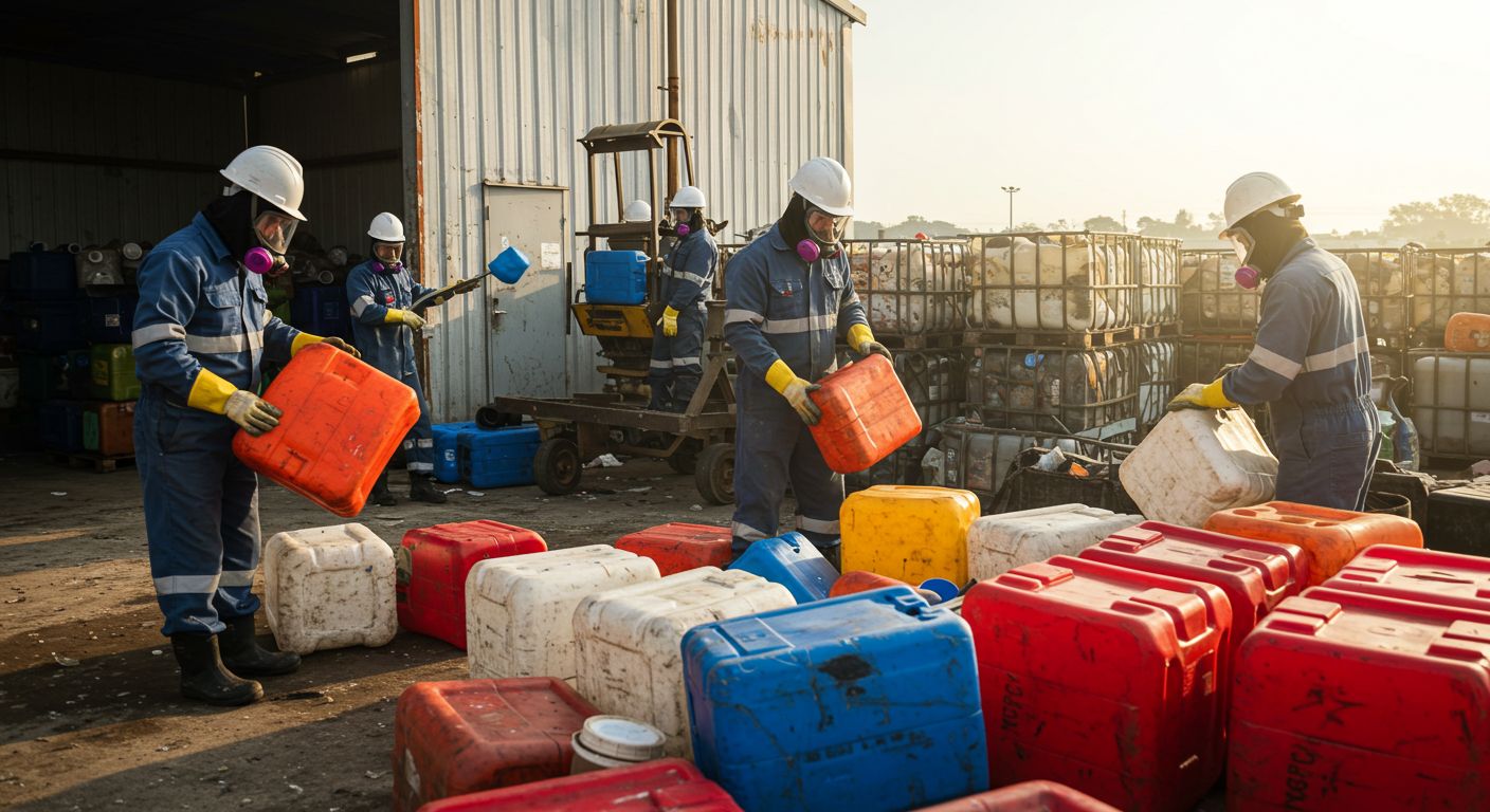 Сбор и утилизация химических отходов в специальных контейнерах