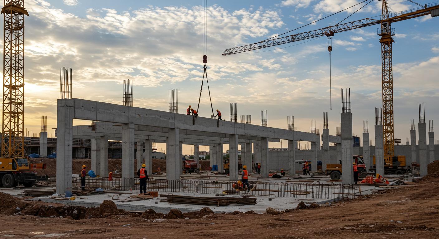 Монтаж монолитных железобетонных колонн