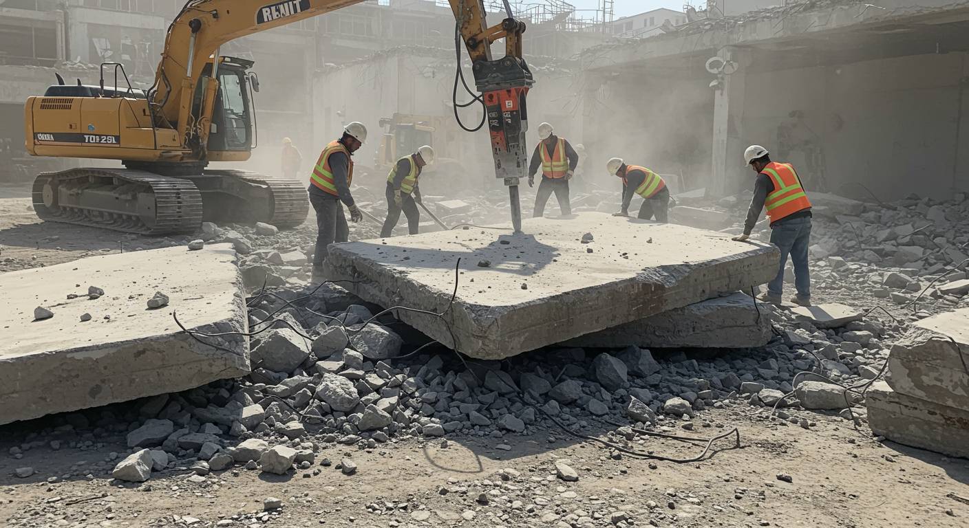 Демонтаж железобетонных плит