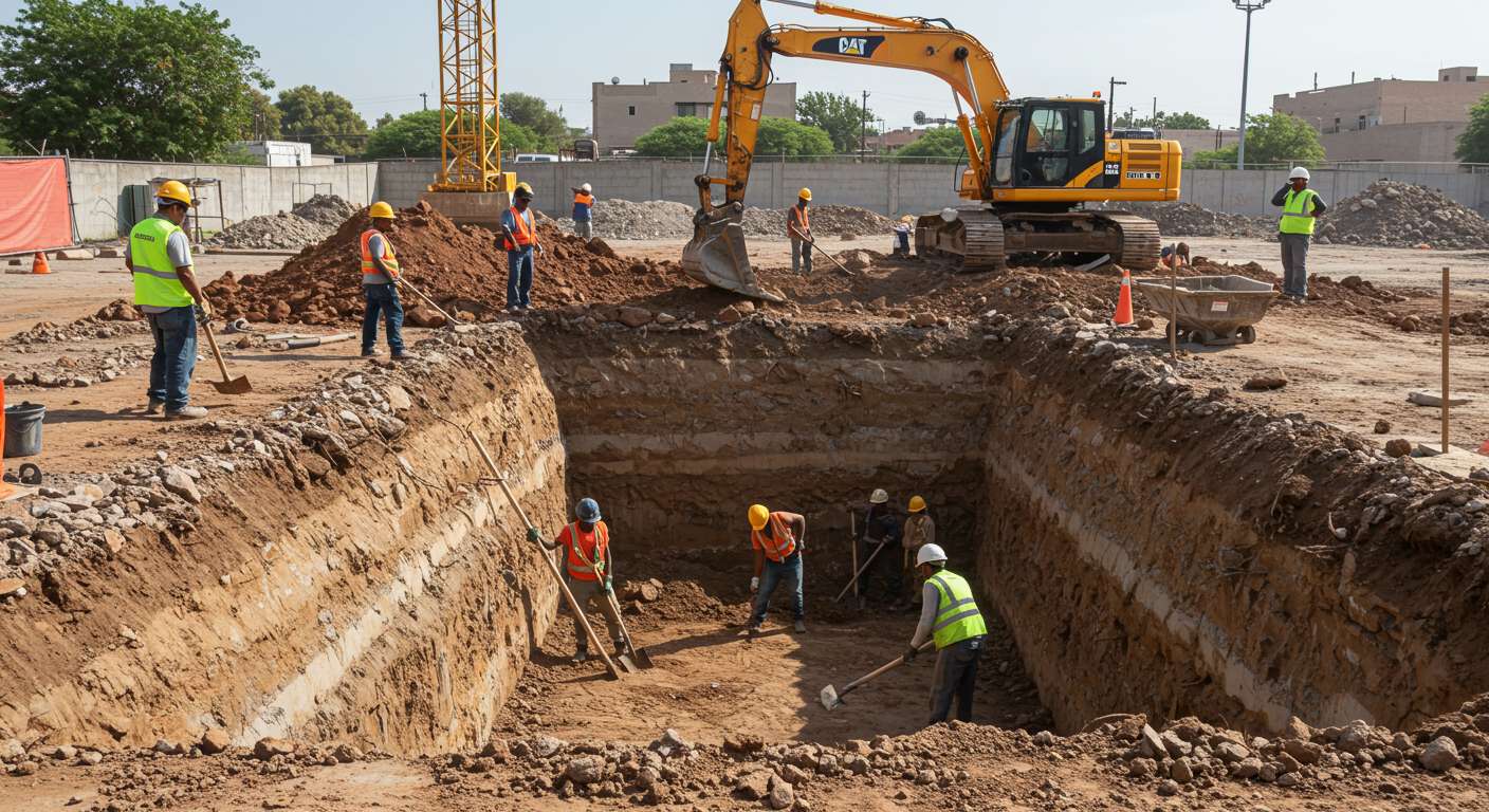 Разработка котлованов с ручным трудом