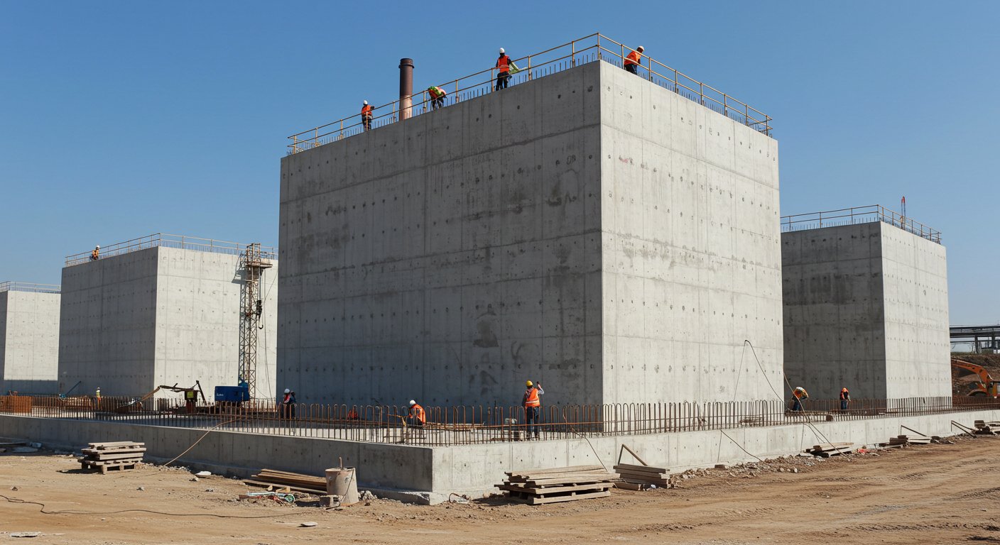 Монолитный фундамент для промышленных объектов Монолитный фундамент для промышленного здания