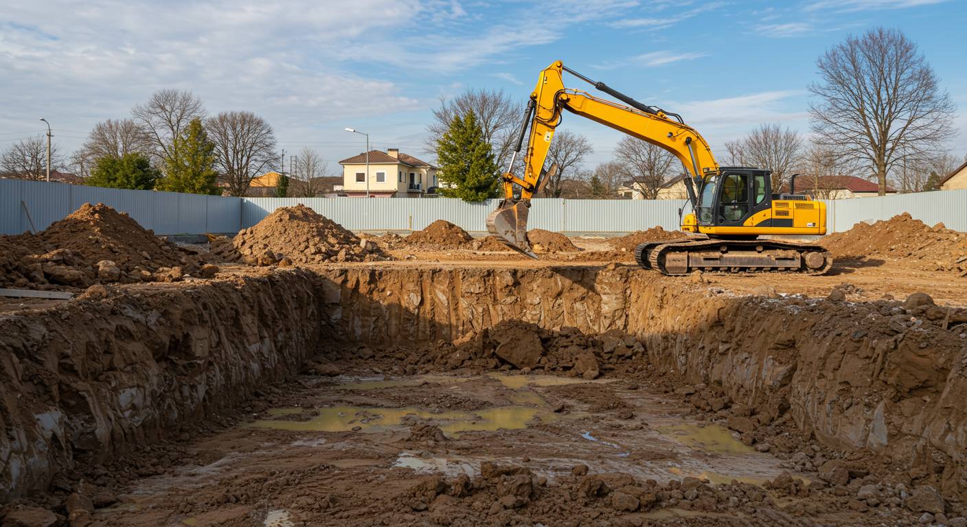 Разработка котлована с вывозом грунта спецтехникой