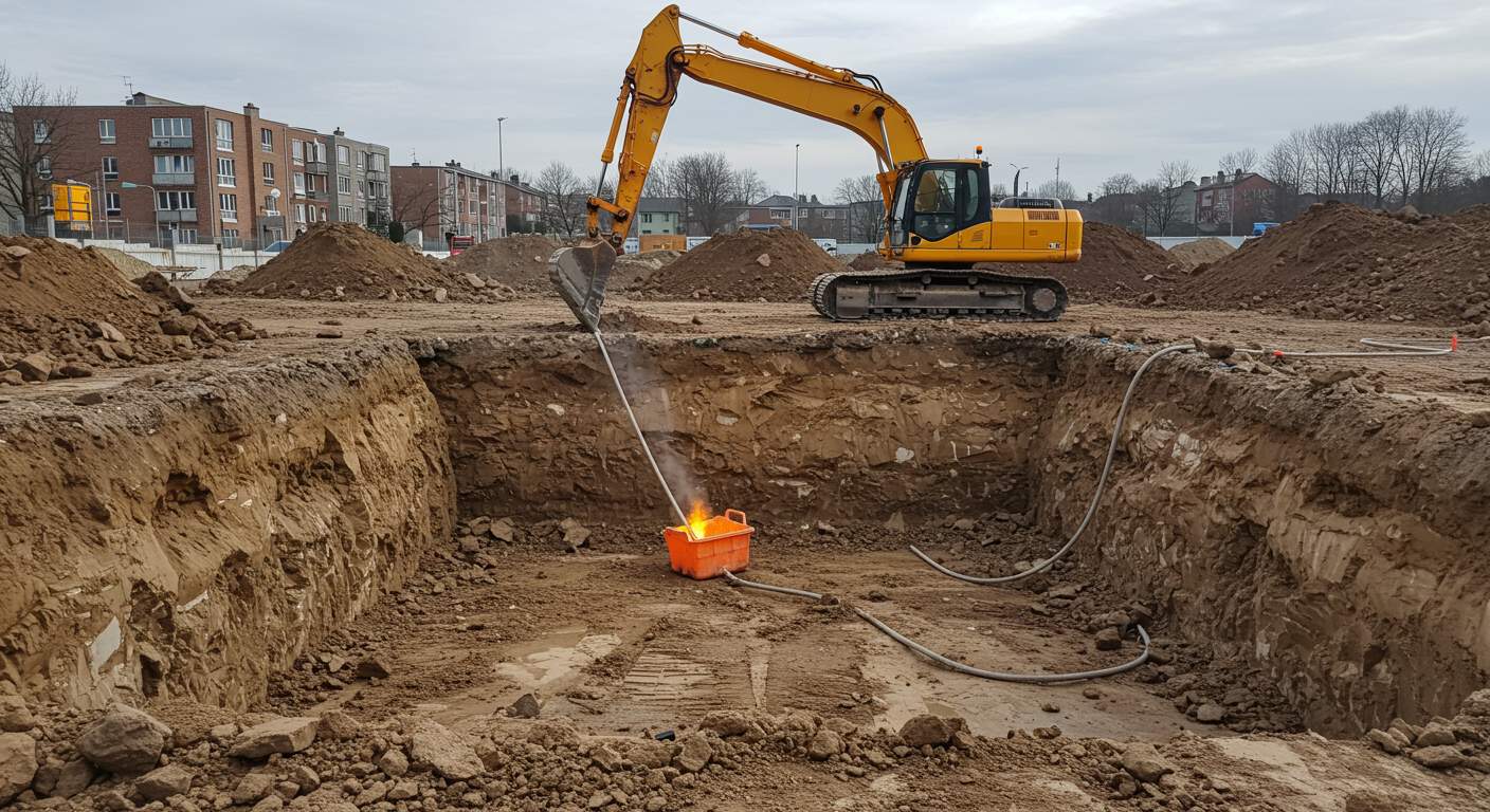 Взрывные работы при разработке котлована