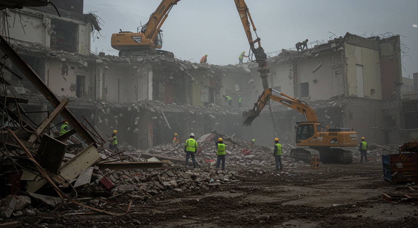 Профессиональный демонтаж зданий и сооружений Демонтаж промышленных зданий