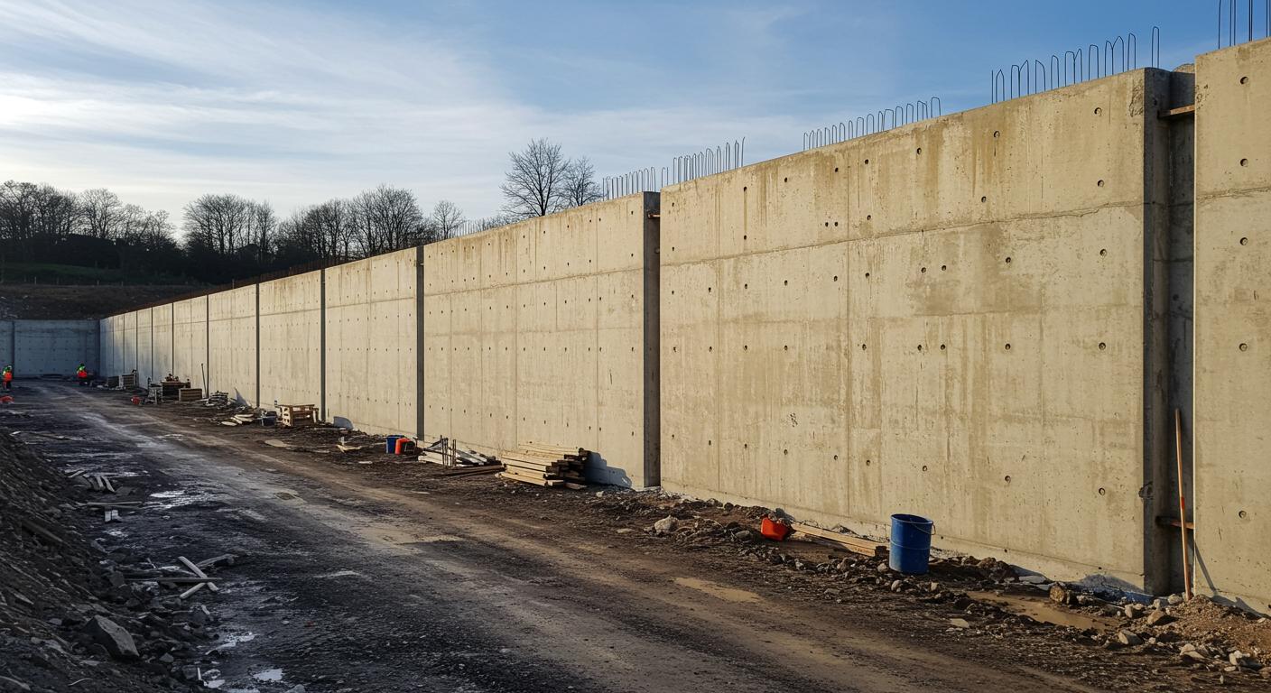 Монолитные подпорные стены