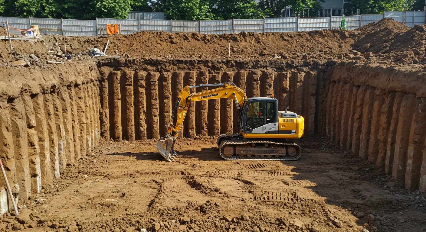 Разработка котлованов с укреплением стенок