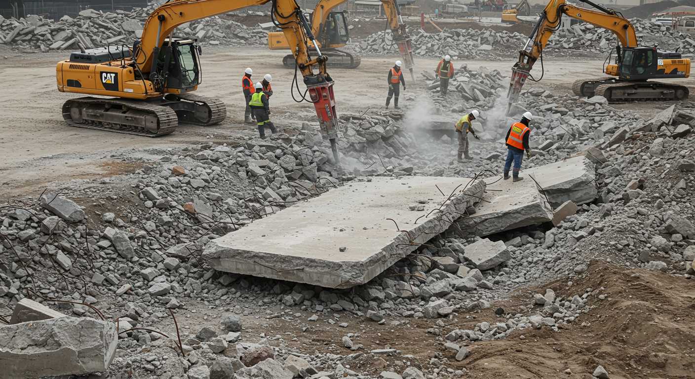 Демонтаж бетонных плит