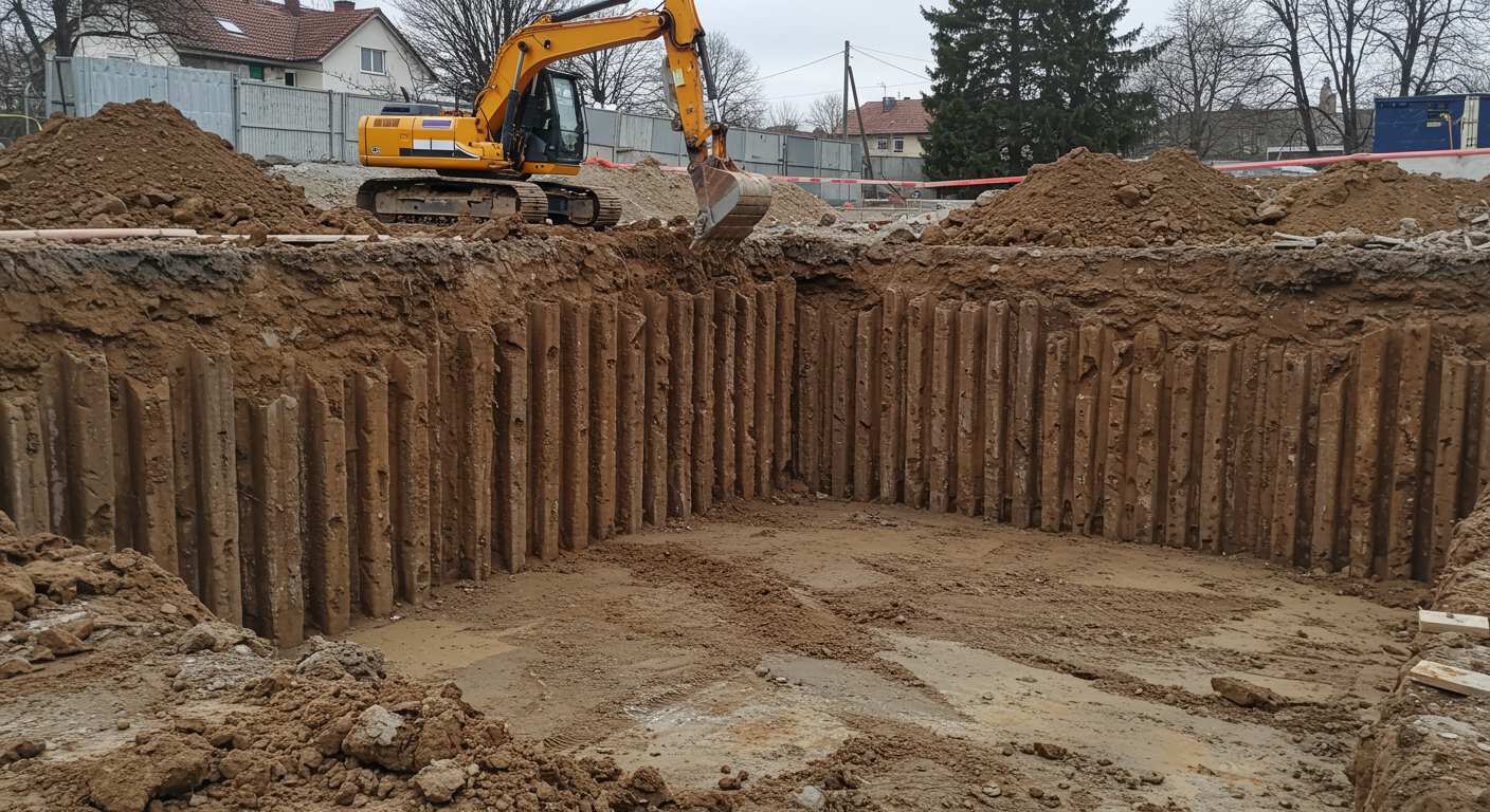 Укрепление стенок котлована