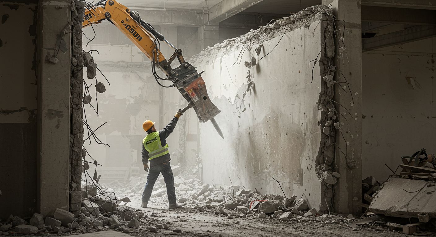 Профессиональный демонтаж бетонных стен Демонтаж бетонных стен с использованием специализированного оборудования