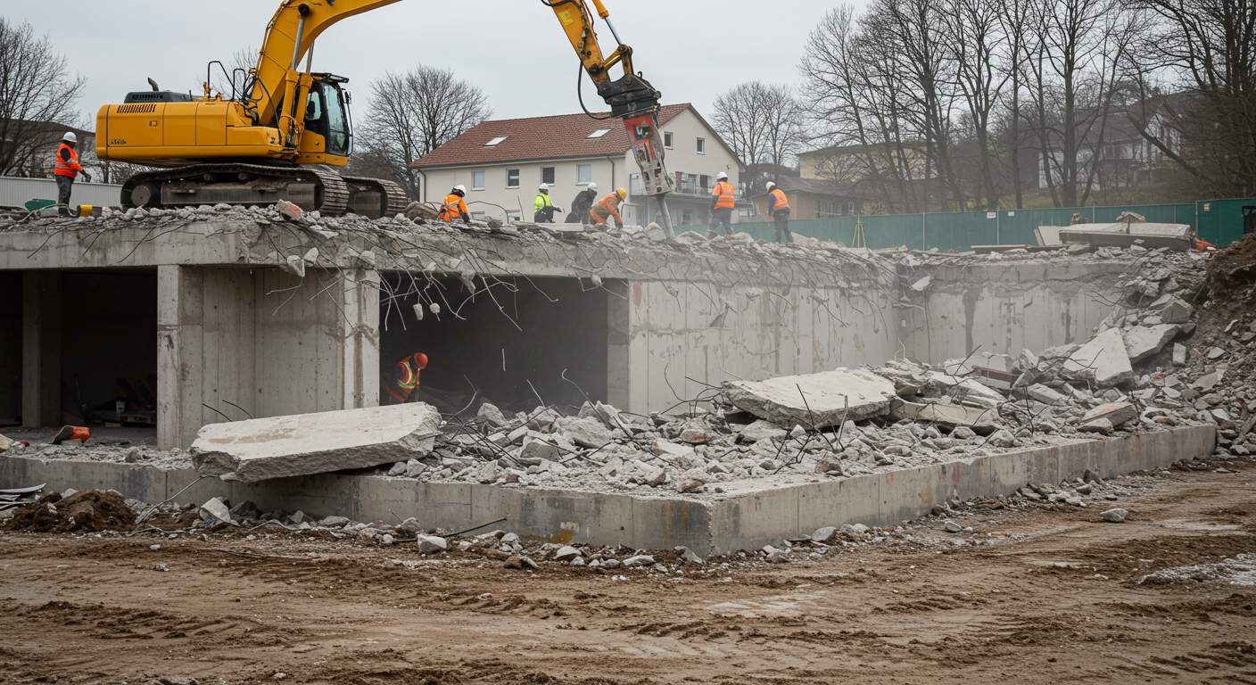 Демонтаж бетонных фундаментов