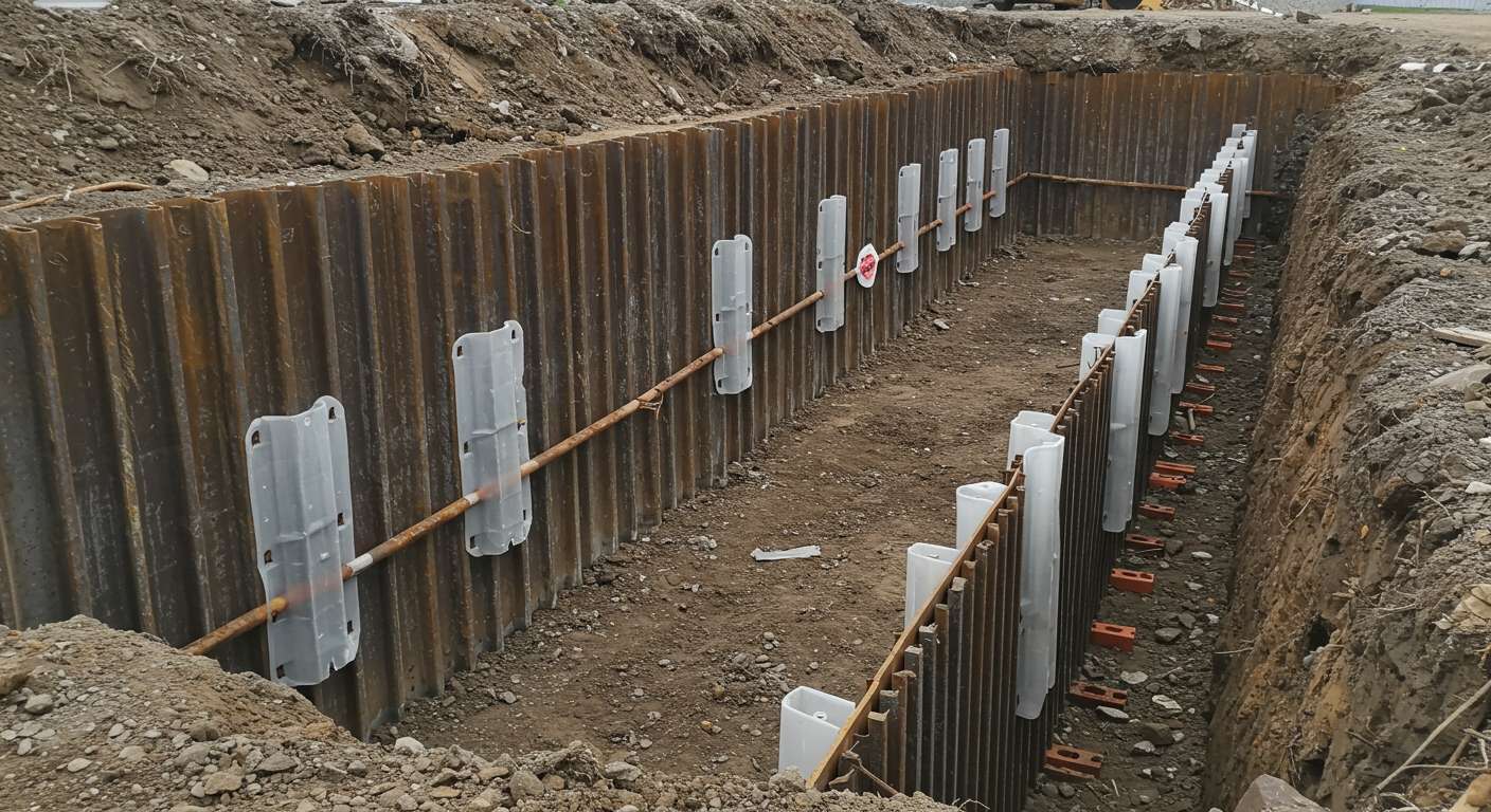Пластиковые щиты для ограждения котлована