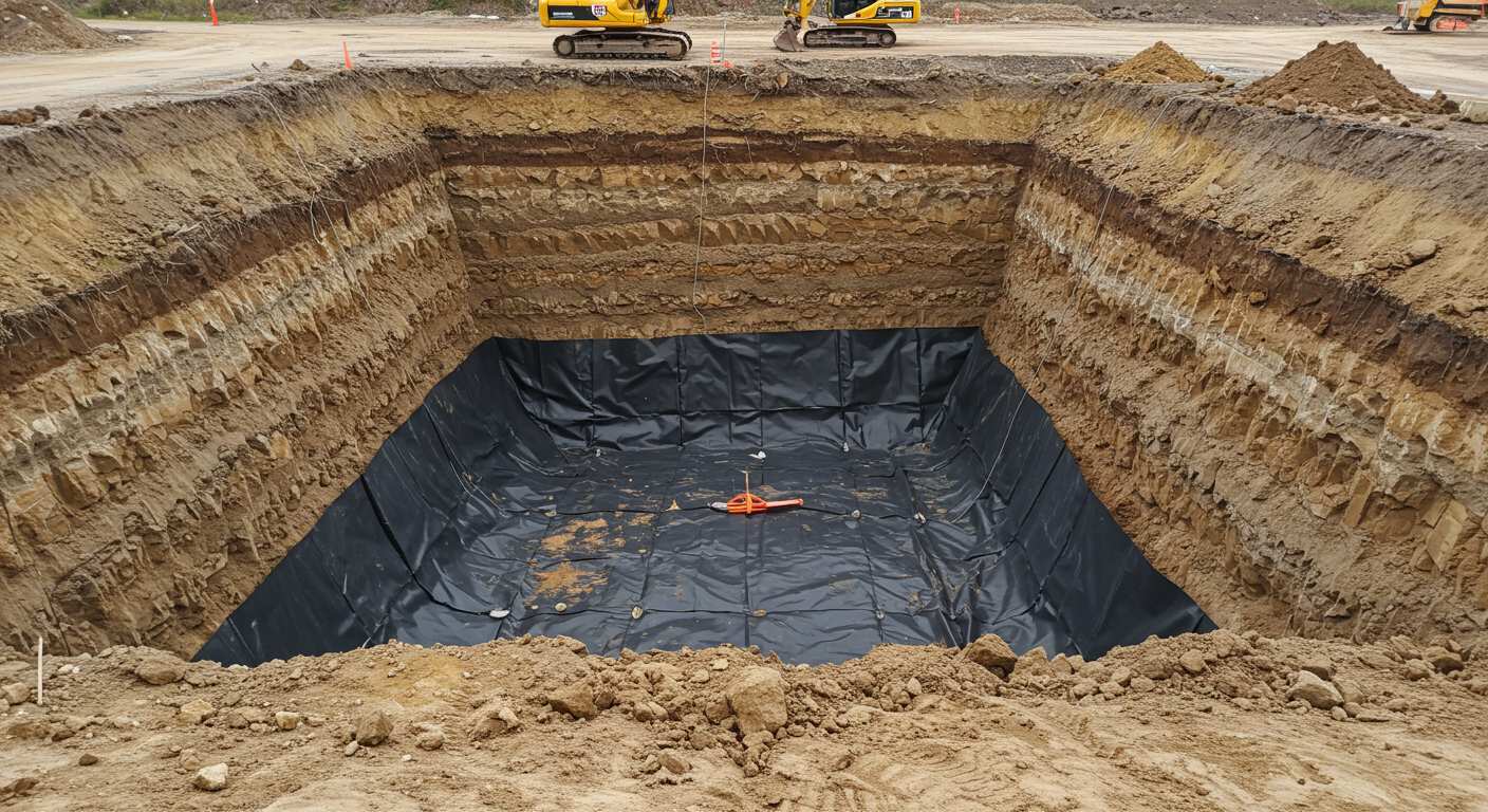 Разработка котлованов с использованием геотекстиля