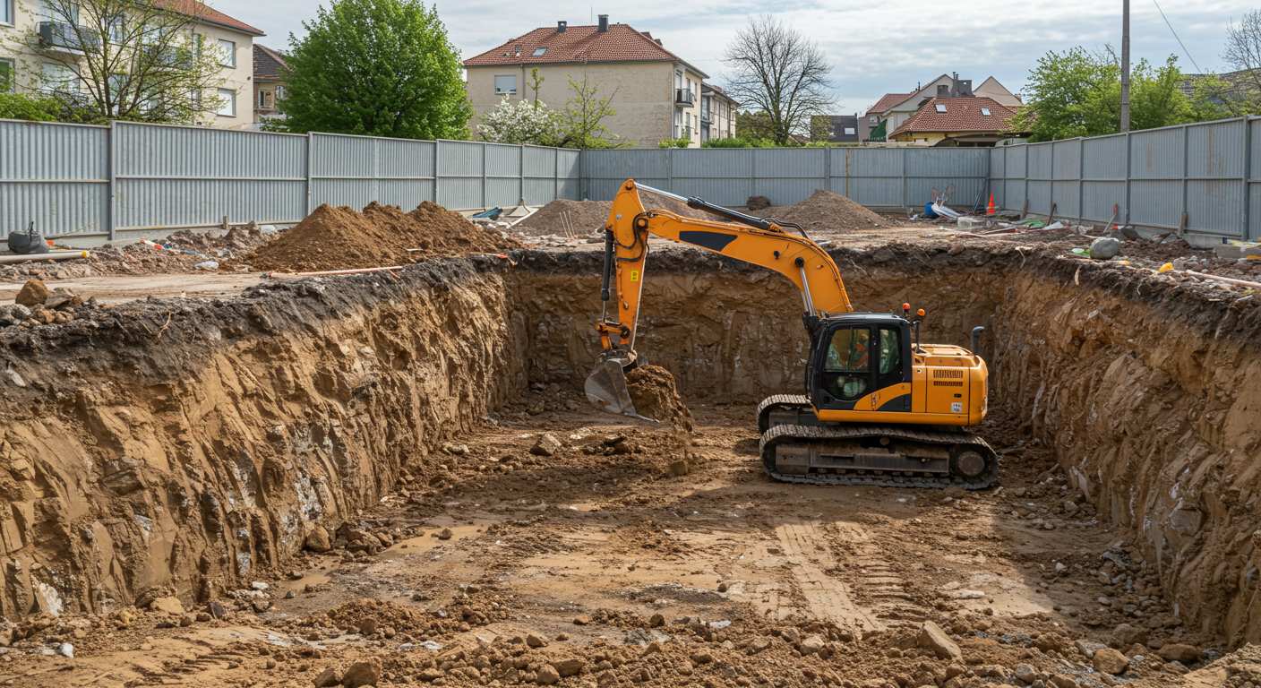 Вывоз грунта с котлована Вывоз грунта с котлована на строительной площадке