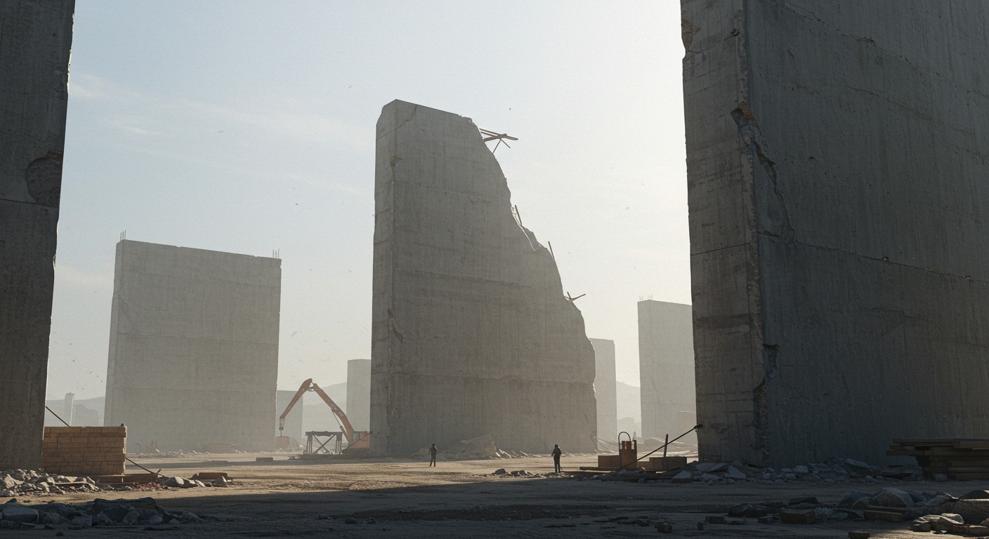 Монолитные стены с несъемной опалубкой в процессе строительства