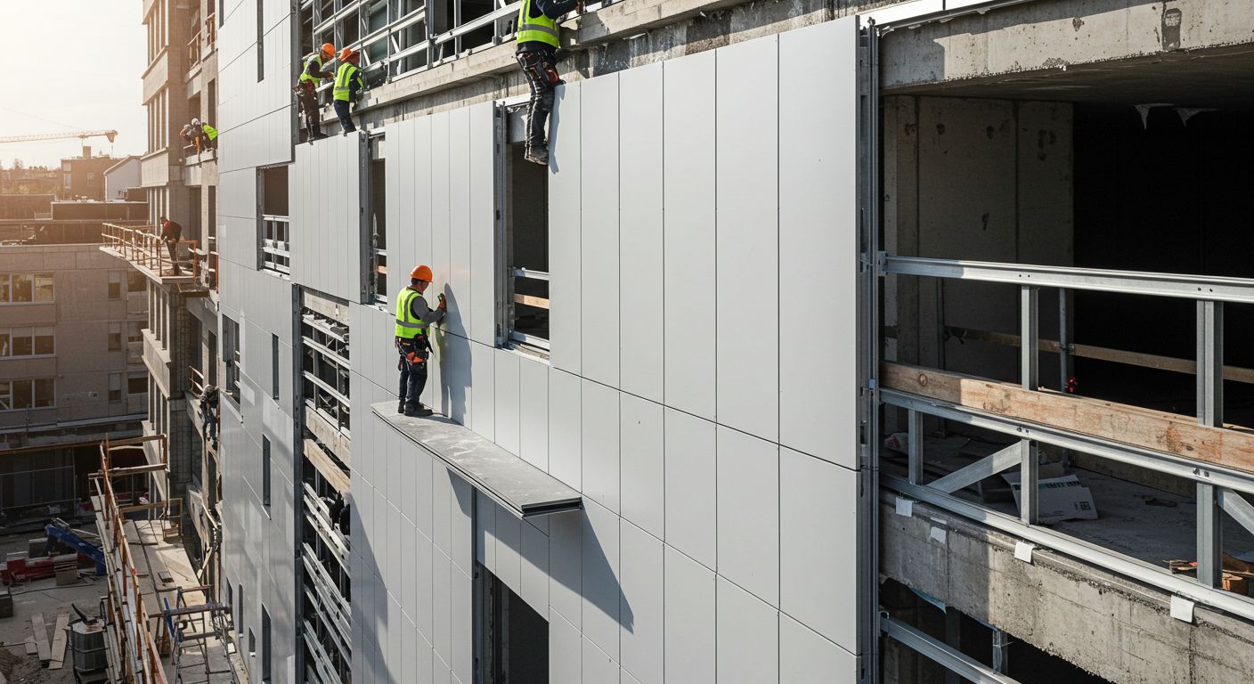 Монтаж алюминиевых вентилируемых фасадов