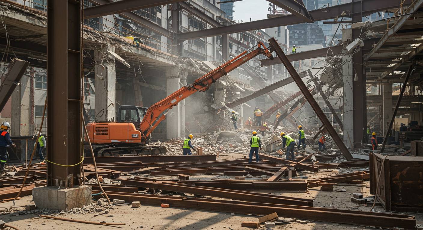 Демонтаж стальных каркасов зданий