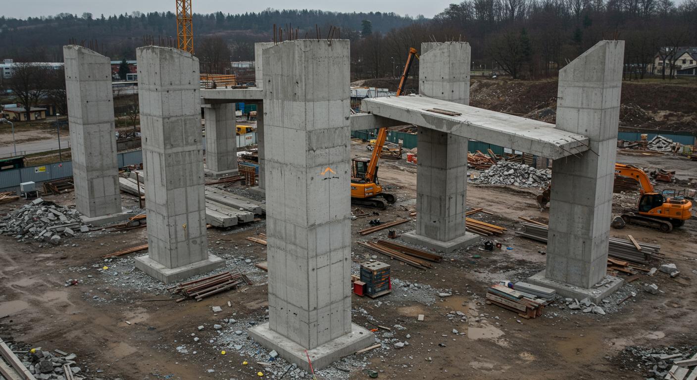 Монолитные колонны с несъемной опалубкой