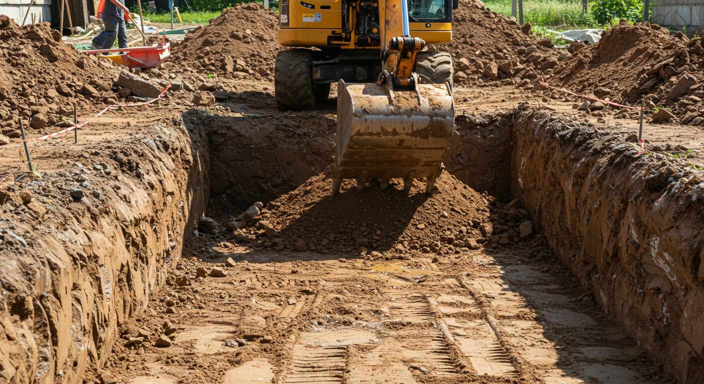 Разработка котлованов экскаватором с обратной лопатой