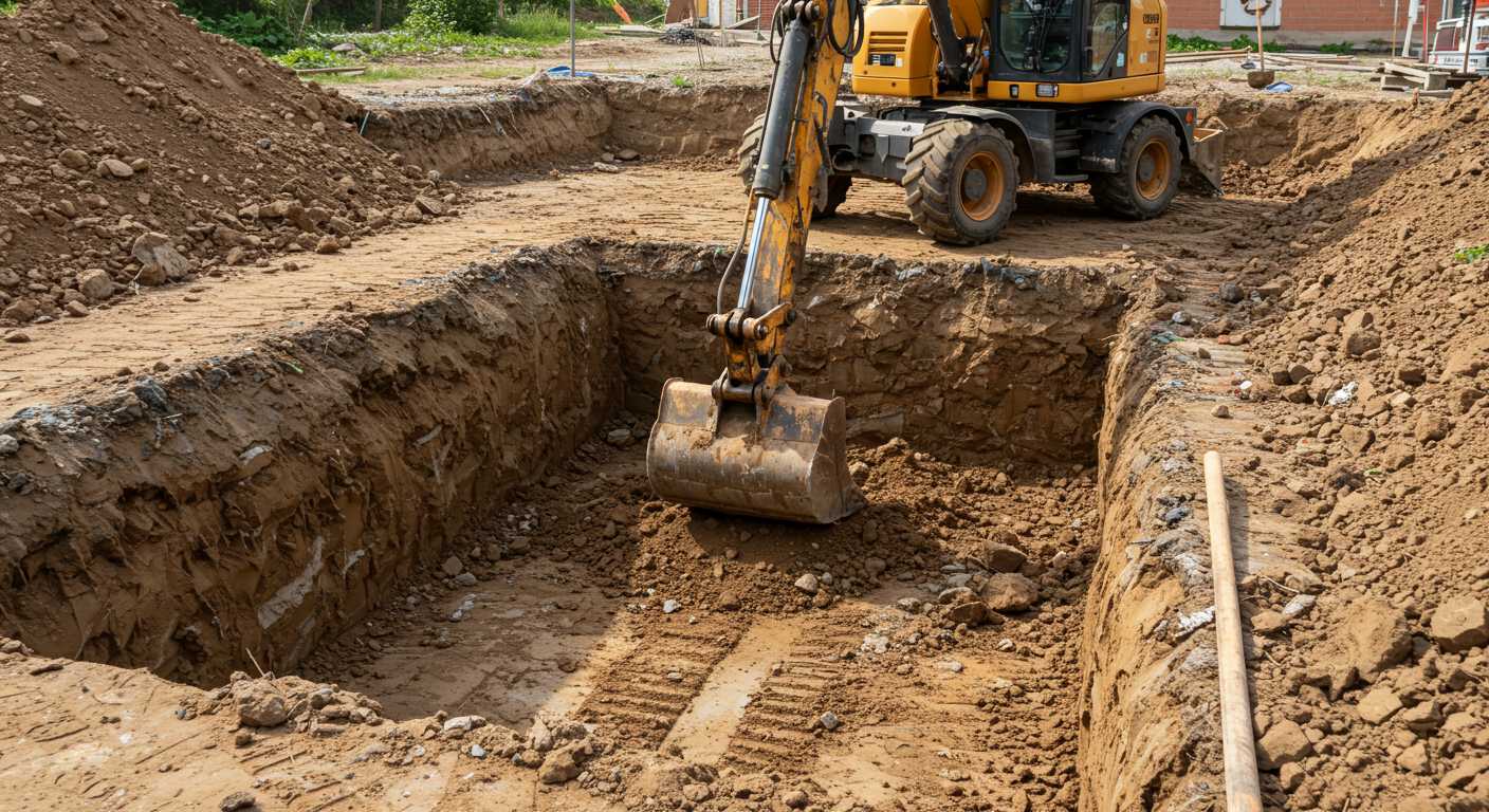 Разработка котлованов экскаватором с обратной лопатой Разработка котлованов экскаватором с обратной лопатой