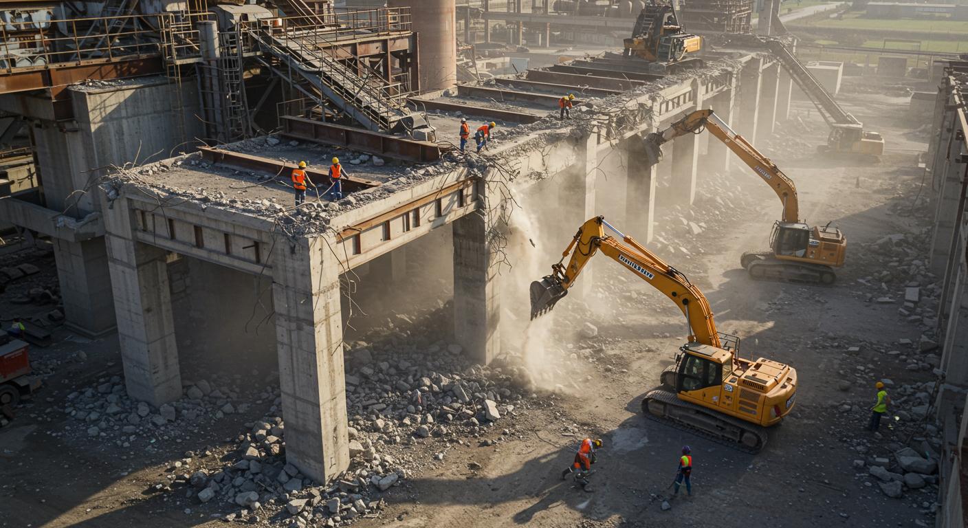 Демонтаж бетонных производственных помещений