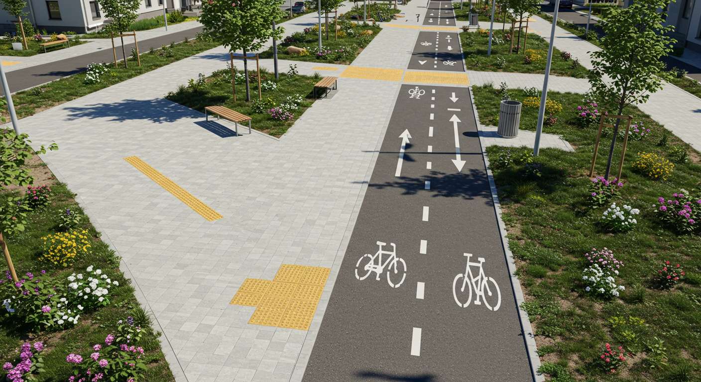 Проектирование тротуаров и велодорожек