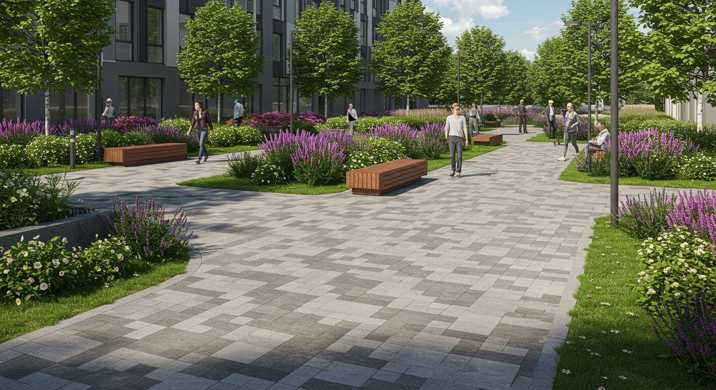 Мощение пешеходных зон