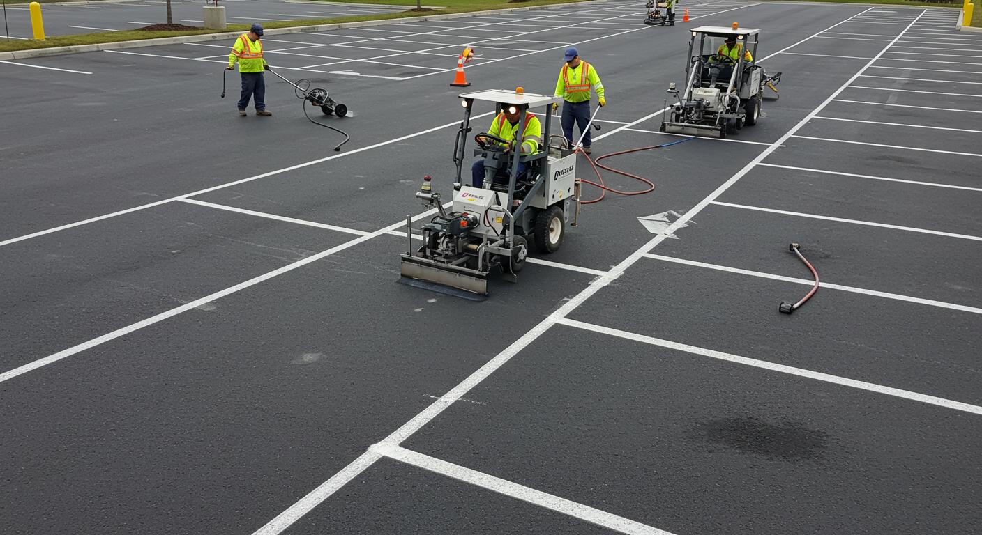 Современное оборудование и разметка парковки