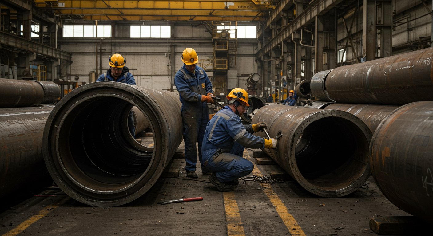 Демонтаж металлических труб на промышленном объекте