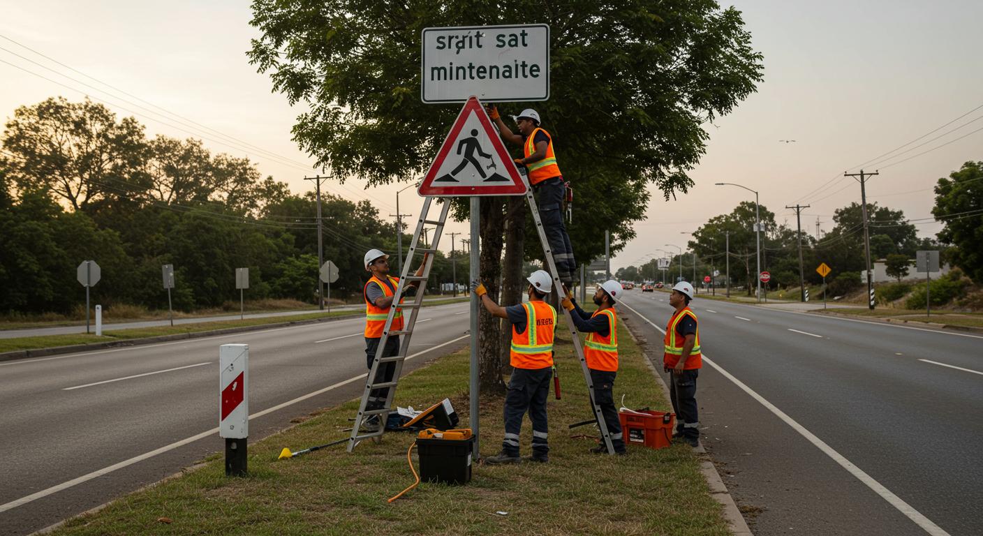 Монтаж и обслуживание дорожных знаков