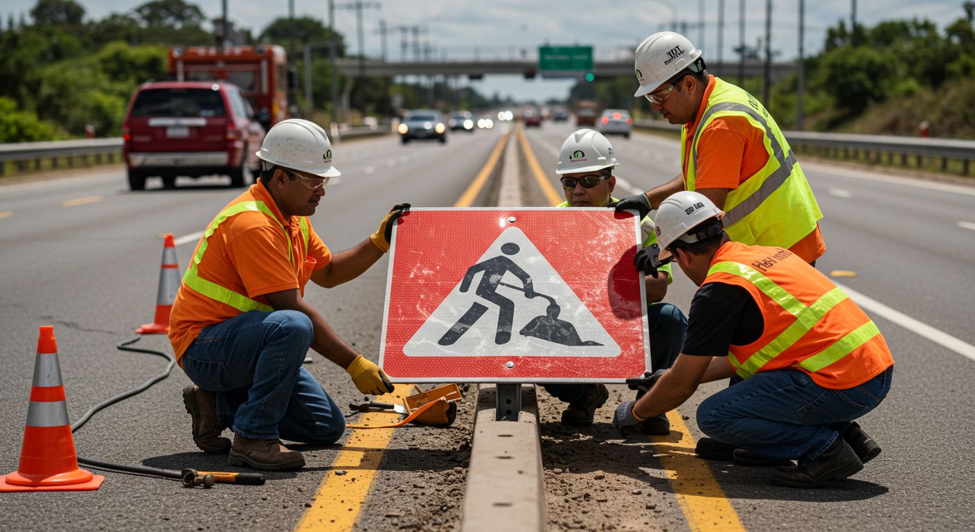 Монтаж и обслуживание дорожных знаков