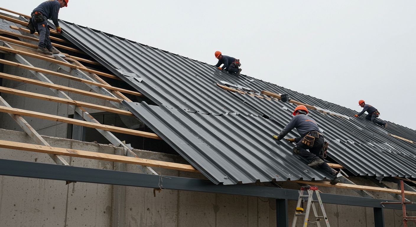 Монтаж стальной кровли с антикоррозийным покрытием