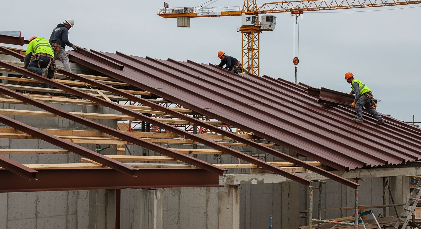 Монтаж стальной кровли с антикоррозийным покрытием