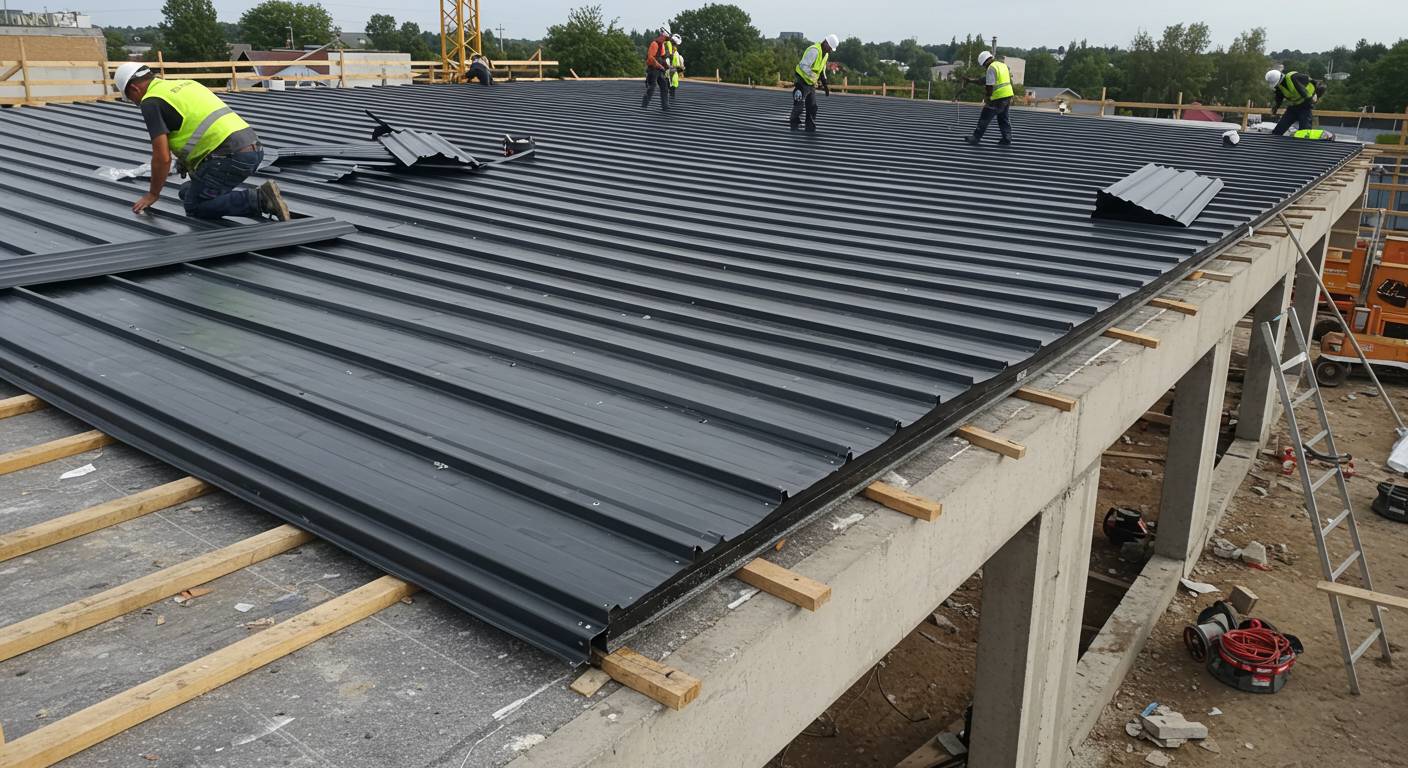 Монтаж гибкой металлической кровли