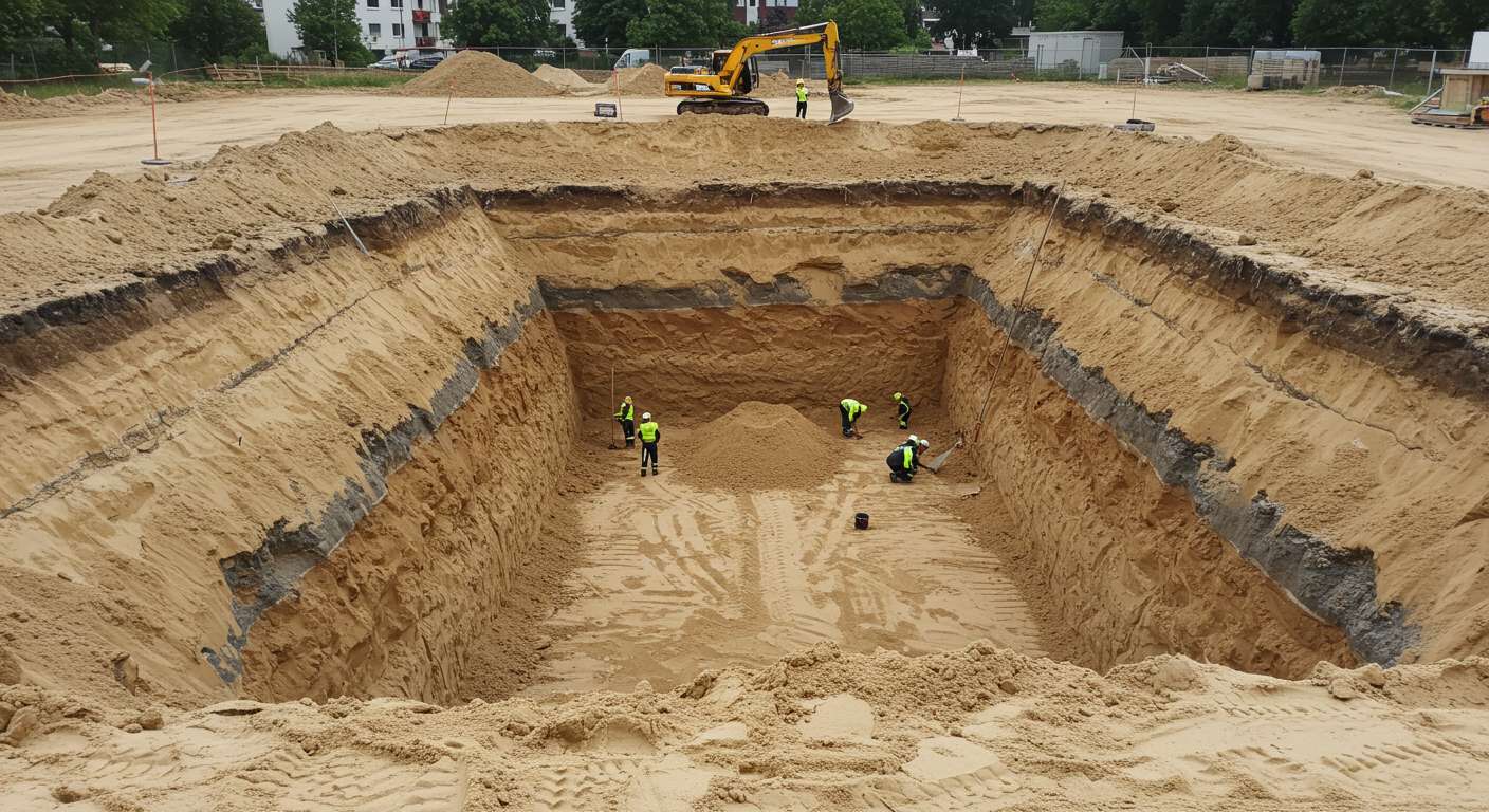 Разработка котлованов в песчаном грунте